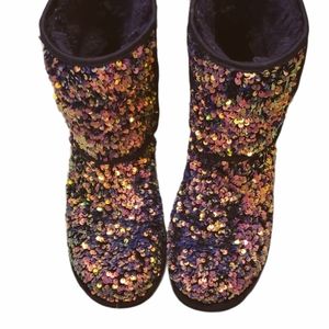UGG classic II stellar sequin boots, size 10